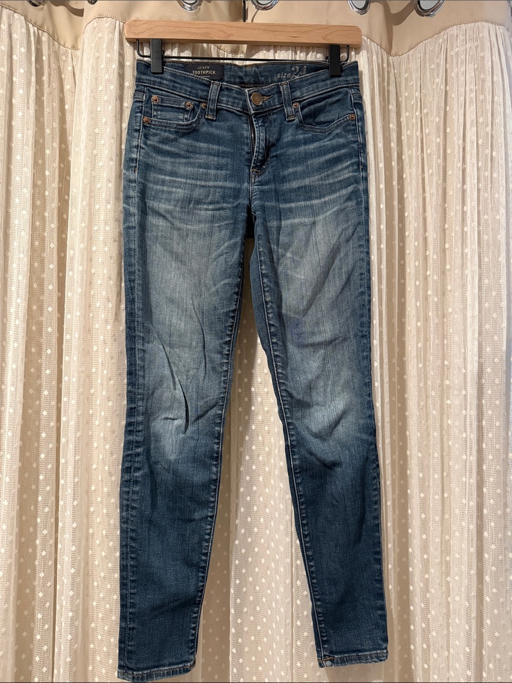 J. Crew Skinny Jeans in Faded Blue Wash